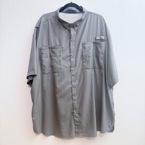 Columbia Shirt Mens 3X Tamiami PFG Vented Fishing Omni Shade Button Gray